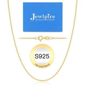 Jewlpire Sterling Gold Necklace with Upgraded Spring Ring Clasp – Elegant Gift
